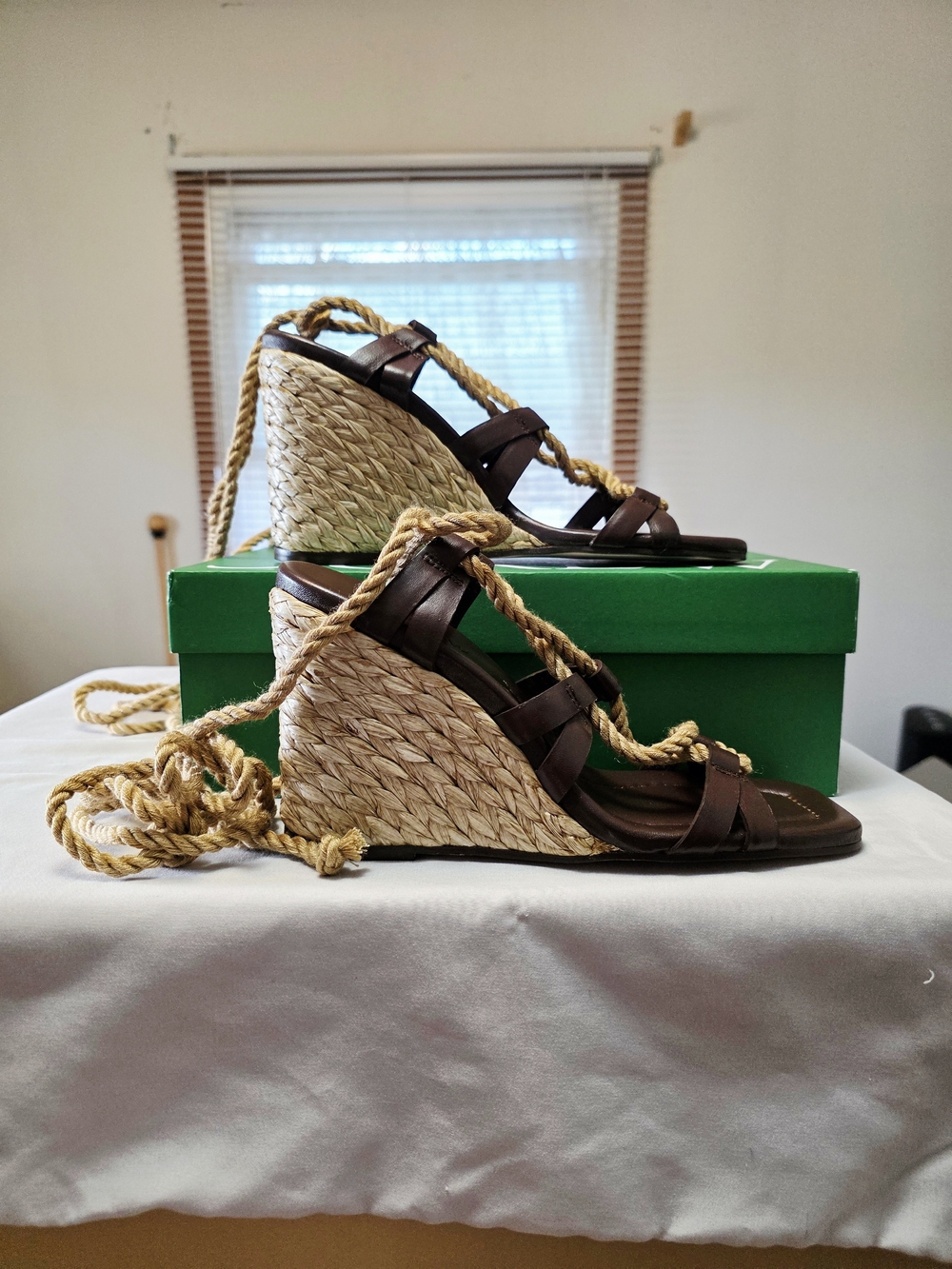 J.Crew Rope Lace-Up High-Heel Sandals In Leather Size 8.5M - Picture 4 of 8
